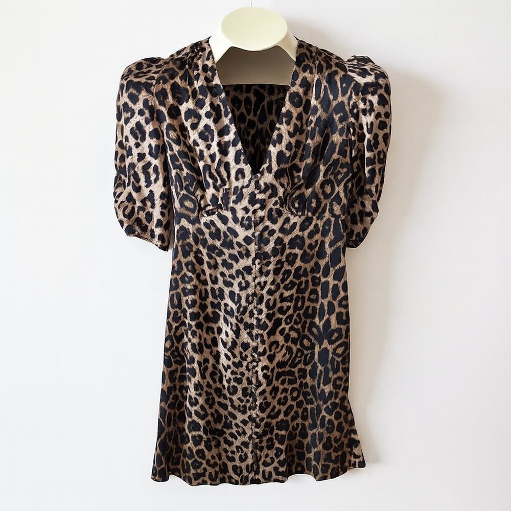 All Saints Kota Leppo Leopard Print Dress NWT